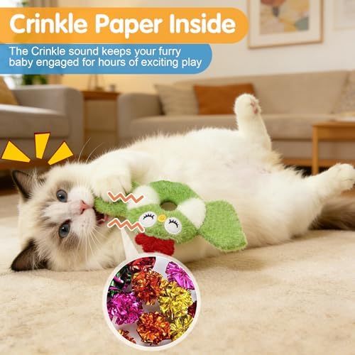 ETEKYER Cat Toys Bird, Catnip Toys for Indoor Cats, 3 Pack, 8.66 Inches - Image 3