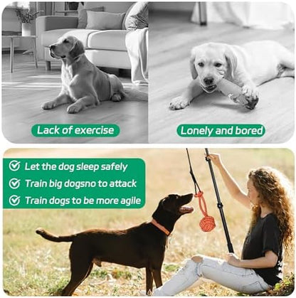 Flirt Pole for Dogs, Interactive Toys Tug-of-war for Pet, Durable Teaser Wand, Chase Toys with Rope Chewing Sticks, for Outdoor Exercise & Training - Image 5