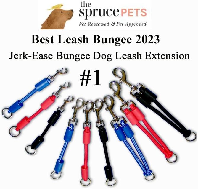 BUNGEE DOG LEASH EXTENSION – Patented Shock Absorber Attachment Protects You and Your Dogs – Works with ANY Leash & Collar or Harness – a MUST for Retractable Leashes – PICK SIZE/COLOR BELOW - Image 3