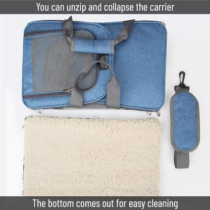 Mr. Pen- Pet Carrier, 17.5" x 11.2" x 11.5", Medium Size, Blue - Image 4