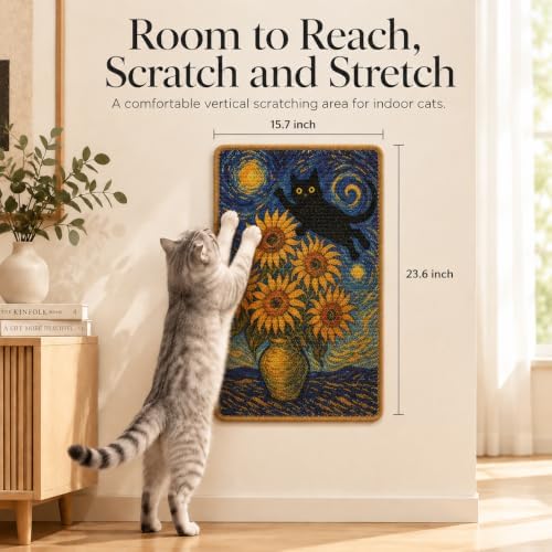 Art Sisal Cat Scratcher Mat, Cat Wall Scratchers for Indoor Cats - Image 2