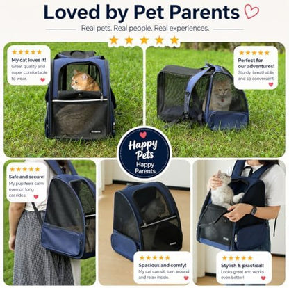 Cat Backpack，Expandable Cat Carrier Backpack, Dog Backpack Carrier and Pet Carrier Backpack, Suitable for Cats, Dogs Kitten or Small Dogs, Travel Friendly Puppy Cats Bag (Blue) - Image 4