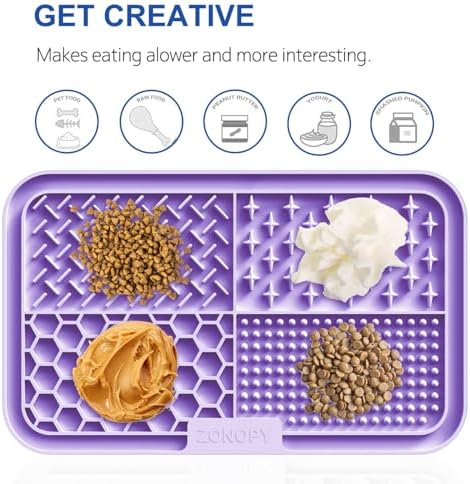 Licking Mat for Dogs & Cats with Suction Cups, 1 Pack Dog Slow Feeder Lick Pat for Anxiety Relief, Dog Toys Feeding Mat for Butter Yogurt Peanut, Pets Bathing Training Grooming Mat - Image 2