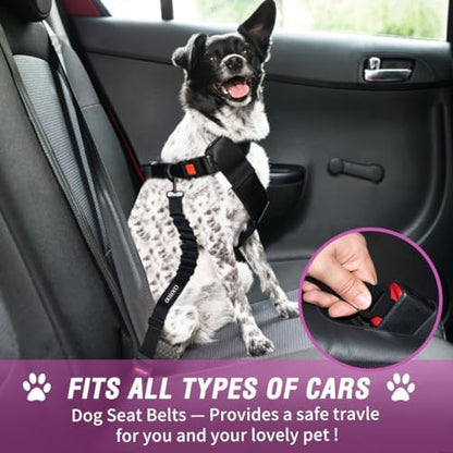 COOYOO Dog Seat Belt, Durability Retractable Dog Car Harness Adjustable Dog Seat Belt for Vehicle Nylon Pet Safety Seat Belts Heavy Duty & Elastic - Image 6