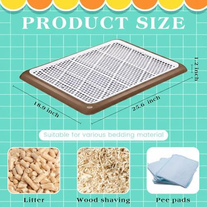 Mifoci Dog Pee Pad Holder Potty Tray Portable Dog Litter Box Toilet Training for Indoor Outdoor Small Medium Large Pet Puppy(Coffee,25.59 x 18.9 Inches,1 Pcs) - Image 2