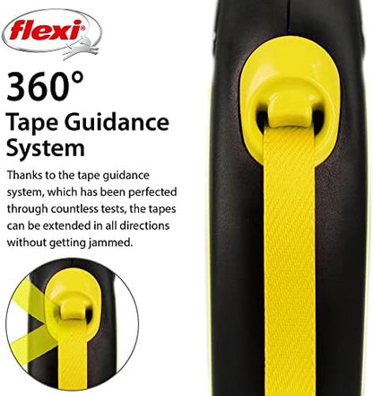 FLEXI® Neon Tape Retractable Dog Leash, Small, 16 ft - Neon Yellow/Black - Image 4