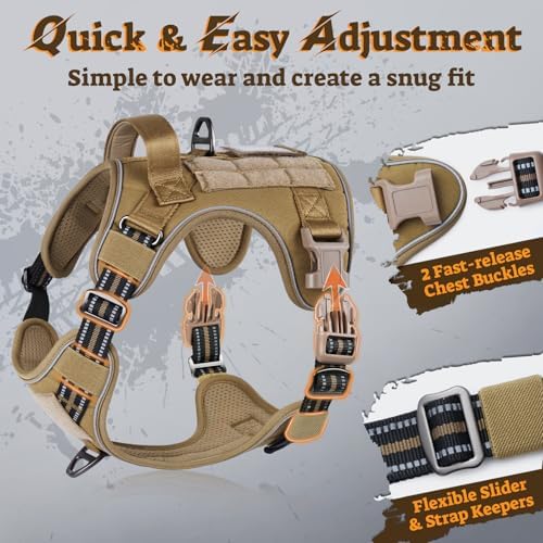rabbitgoo Tactical Dog Harness Medium Sized, No Pull Service Pet Vest - Image 2
