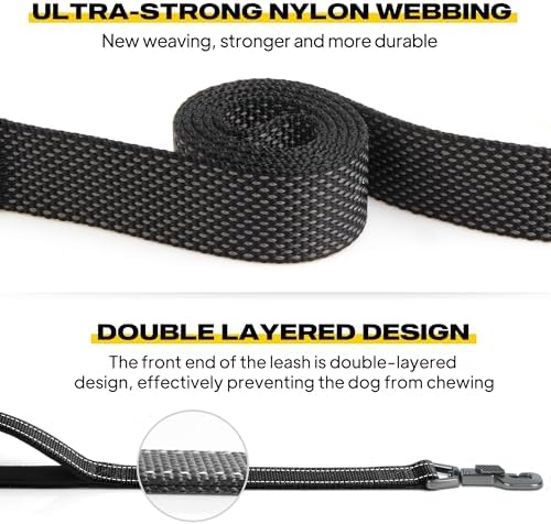 Fida Heavy Duty Dog Leash for Medium Large Dogs, 5 FT, Dual Padded Handles - Image 3