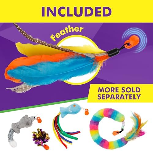 Cat Amazing Snatch - Magnetic Cat Wand Toy! Telescoping, Durable Feather Toy for Cats - Fishing Pole & Teaser Wand String Stick - Cats Can Really Catch! - Image 4
