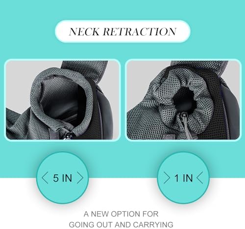 Dog Sling Carrier for Pooch Doggy Yorkie Chihuahua Baby, Travel Front Backpack Chest Body Holder Pack to Wear, Large, Black - Image 3