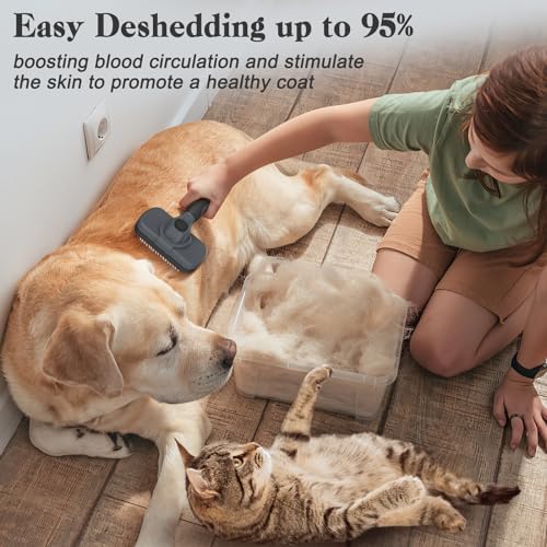 Swihauk Self Cleaning Slicker Brush - Skin Friendly for Dogs & Cats, Deshedding Grooming Tool for Shedding Hair, Puppy Brush for Haired Pets - Image 5