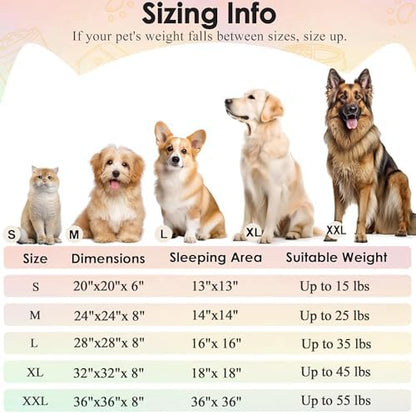 Hoewina Dog & Cat Bed, 20in Cat Beds for Indoor Cats (Rainbow) - Image 2