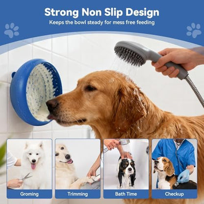 Dog Lick Bowl, Anxiety Relief Lick Mat for Dogs, Non-Slip Freeze Licking Bowl Enrichment Puzzle Feeder for Distraction, BPA Free Silicone, Dishwasher Safe(Blue-Medium) - Image 4
