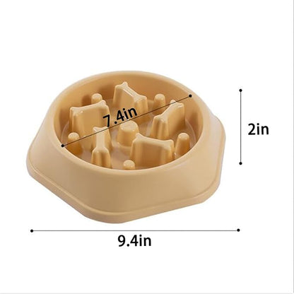Personalized Slow Feeder Dog Bowl, Non-Slip, Customizable, 7.4 in x 2 in x 9.4 in