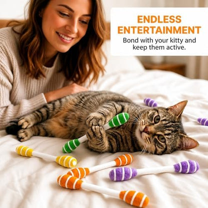 Glaciart One Swabs Cat Toys with Catnip - 6 Pk | Durable for Chew, Cute Cat Toys Interactive Kitty for Boredom, Exercise, & Play | Filled w/Organic Catnip for Anxiety & as Digestive Aid | Gift Idea - Image 5