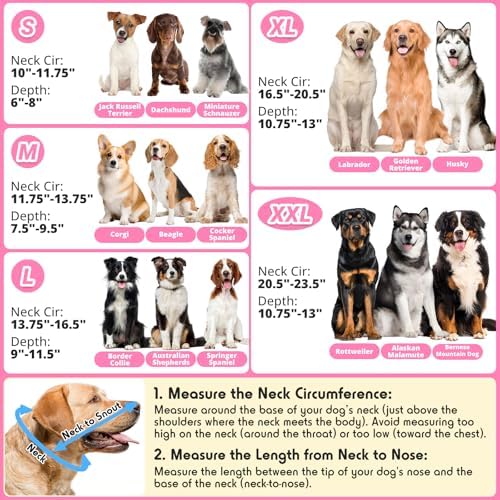 Dog Cone to Stop Licking, Clear Recovery Collar with Detachable Zipper, Sturdy Elizabethan Collar for Large Medium Small Dogs, Soft Adjustable Cone After Surgery Patented, Hot Pink S - Image 5