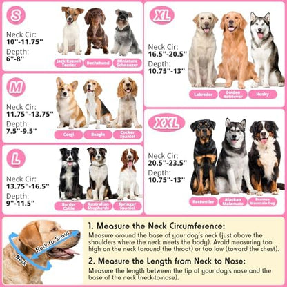 Dog Cone to Stop Licking, Clear Recovery Collar with Detachable Zipper, Sturdy Elizabethan Collar for Large Medium Small Dogs, Soft Adjustable Cone After Surgery Patented, Hot Pink S - Image 5