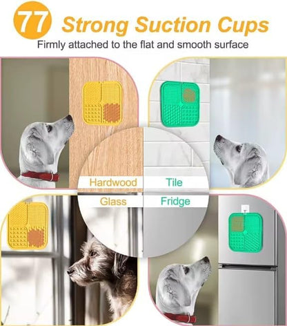 Lick Mat for Dogs and Cats, Food Grade Silicone Slow Feeder Mat with Strong Suction for Grooming, Bathing and Anxiety Relief, BPA-Free Pet Feeding Mat for Dental Care - Image 6