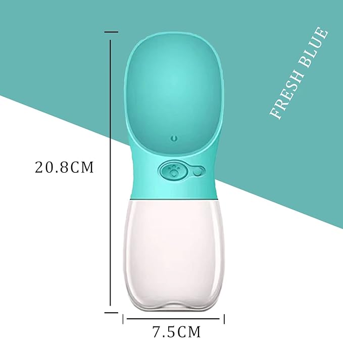 Dog Water Bottle, Leak Proof Portable Puppy Water Dispenser with Drinking Feeder for Pets Outdoor Walking, Hiking, Travel (12OZ, Blue)