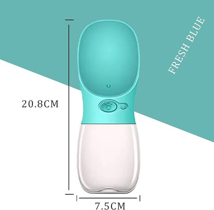 Dog Water Bottle, Leak Proof Portable Puppy Water Dispenser with Drinking Feeder for Pets Outdoor Walking, Hiking, Travel (12OZ, Blue)