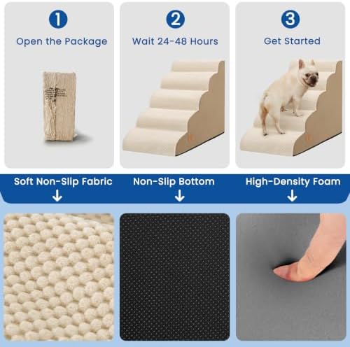 5 Step Dog Stairs for High Bed,Non-Slip Pet Ramp for Small Dogs and Cats - Image 6