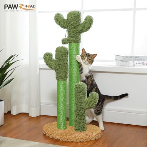 PAWZ Road Cactus Cat Scratching Post 35”Cat Scratcher with Toy Ball - Image 6