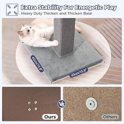 Cat Scratching Post 33 inch Heavy Duty Sisal Scratcher Post Gray - Image 4