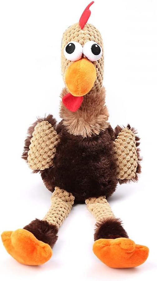 Dog Squeaky Toys - Rooster Plush Toys Chew Resistant Stuffed Durable Squeaky Dog Toys, Anxiety Reducer Chew Toy for Puppy Small Medium Large Dogs