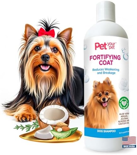 Natural Dog Shampoo for Coat Strength, 16 Fl Oz by PETYOURPET