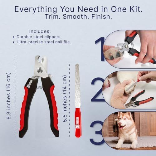Professional Dog Nail Clippers for Large Dogs and Medium Dogs - with Safety Guard & Ergonomic Easy Grip, Dog Nail Trimmer for Large Dog, Safe Cat Nail Clippers - for Precise Grooming - Image 6