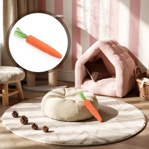 2 PCS Kitten Teething Toys for Indoor Cats, Cat Chew Toy Natural Sisal Cat Teething Toys Orange Carrot Interactive Cats Kicker Toy Interactive Kitten Kicker for Indoor Kitty Exercise - Image 7