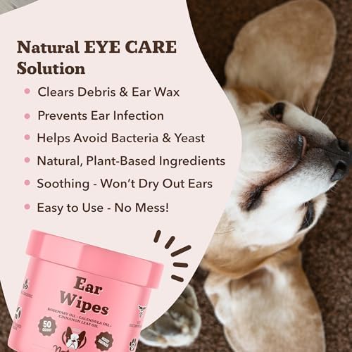 Natural Dog Company Ear Wipes for Dogs – Gentle Ear Cleaning Wipes for Wax, Odor & Itchy Ears, Soothing Cleaner with Aloe & Witch Hazel for Daily Care, 50 Count - Image 2