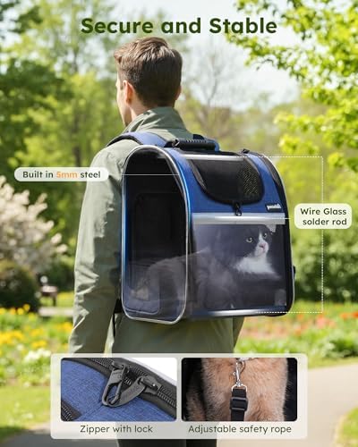pecute Cat Backpack Visiable, Cat Carrier Expandable with Acrylic Window - Image 5