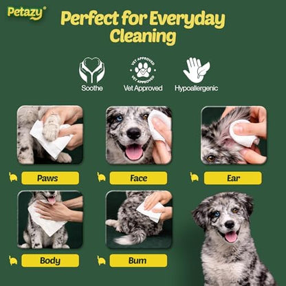 Petazy Pet Wipes for Dogs & Cats - Paws, Ears & Butt Cleaning, 200 Count - Image 6