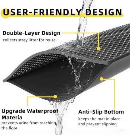 Cat Litter Mat, 15"X24", Waterproof, Easy to Clean (Black-1Pack) - Image 3