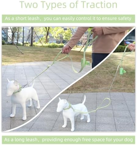Wisedog Two Handles Dog Leash, Sage Green, M|4.2 ft-5 ft - Image 5