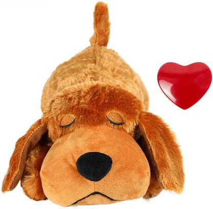 Heartbeat Puppy Toy for Dogs,Pet Anxiety Relief Sleep Aid Calming,Behavioral Training -Crate Training Essential,Dark Brown