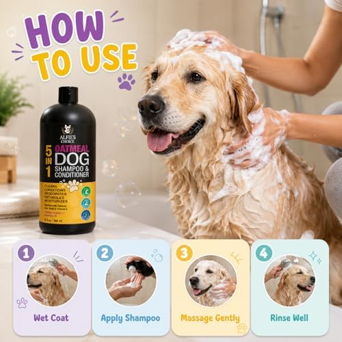 Oatmeal Dog Shampoo and Conditioner for Sensitive Skin with Aloe 32 fl oz - Image 7