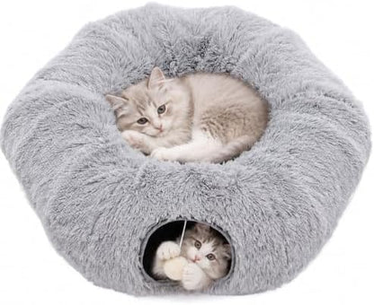 Cat Tunnels for Indoor Cats, Donut Tunnel Toys for Cats - Grey by Relaxinsideexploreoutside