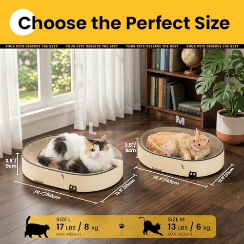 Conlun Oval Cat Scratcher Bed | Scratching Bowl Lounge for Kittens | Medium - Image 7