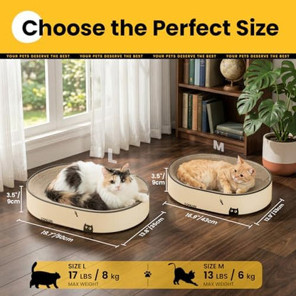 Conlun Oval Cat Scratcher Bed | Scratching Bowl Lounge for Kittens | Medium - Image 7