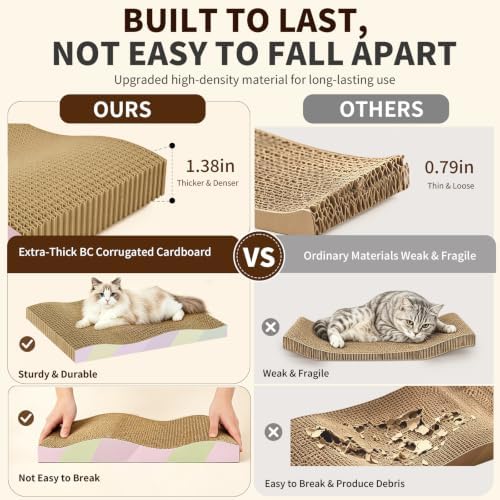 Cat Scratching Board 2-Pack, Reversible Cat Scratcher Pad, Large - Image 5