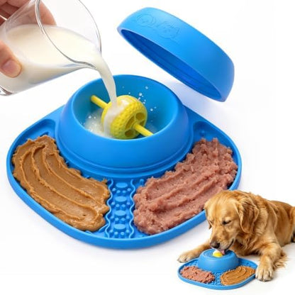 Slow Feeder Dog Bowls, Lick Mat & Interactive Rolling Ball, Dishwasher Safe by KimdogBedMattressVacuum