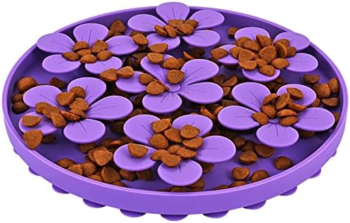 Slow Feeder,Cat Help Slow Down Eating Speed Cut Flower Silicone Rubber Cute Slow Feeder for Puppy/Cat/Dog - Image 2