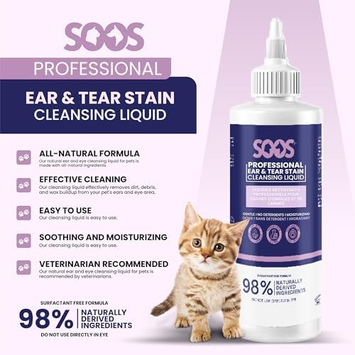 SOOS Pet Natural Ear and Eye Stain Cleansing Liquid for Dog & Cat - Cleaning Your Pets Ears and Eyes - 120ml - Image 3