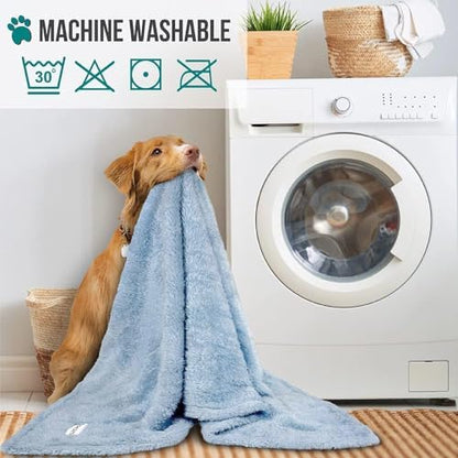 PetAmi Soft Plush Sherpa Dog Blanket for Pet Cat, Small 24x32, Dusty Blue - Image 6