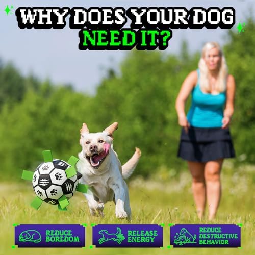 Diman Herding Ball for Dogs, 7 Inch Dog Balls with Straps, Dog Soccer Ball - Image 2