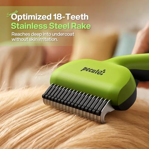 Pecute Self-Cleaning Undercoat Rake for Dogs Cats with Thick Double Coats - Image 4