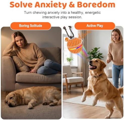 Smart Interactive Dog Toys Ball for Aggressive Chewers Medium Large,E-TPU - Image 2