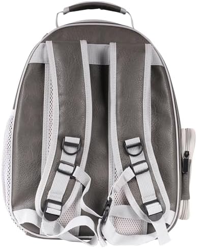 Front Extension Cat Backpack Carrier Cage for Large Cat, Up to 20 Pounds, Synthetic Leather Space Capsule Clear Bubble Window, Pet Carry Transport Book Bag - Image 4